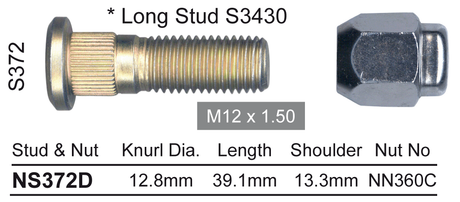 Stud & Nut NS372D - Nice Products | Universal Auto Spares