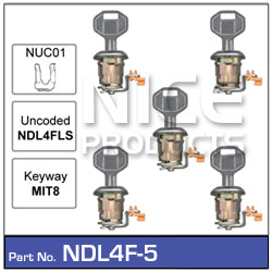 Door Lock set 5 NDL4F-5 - Nice Products | Universal Auto Spares