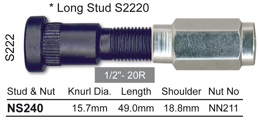 Stud & Nut NS240 - Nice Products | Universal Auto Spares