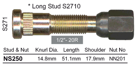 Stud & Nut NS250 - Nice Products | Universal Auto Spares