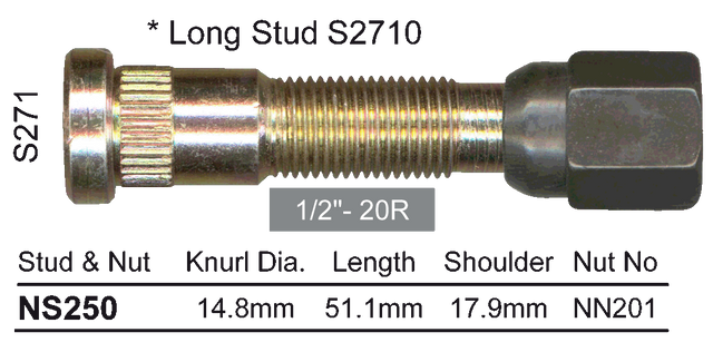 Stud & Nut NS250 - Nice Products | Universal Auto Spares