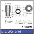 Chrome Nuts (set of 16 + Key) JF313-16 - Nice Products | Universal Auto Spares