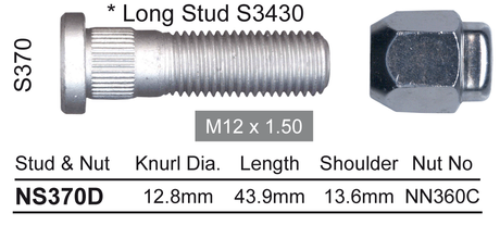 Stud & Nut NS370D - Nice Products | Universal Auto Spares