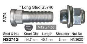 Stud & Nut NS374G - Nice Products | Universal Auto Spares