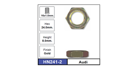 Hub Nuts Pair HN241-2 - Nice Products | Universal Auto Spares