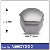 Grey VE Wheel Nut Caps Hex 22mm NWC722G - Nice Products | Universal Auto Spares