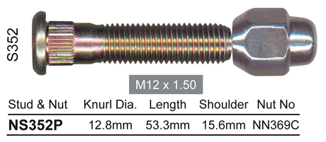 Stud & Nut NS352P - Nice Products | Universal Auto Spares