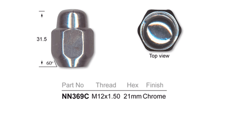 Wheel Nut NN369C - Nice Products | Universal Auto Spares