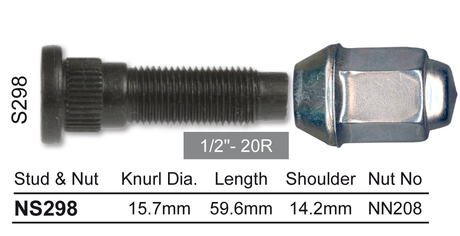 Stud & Nut NS298 - Nice Products | Universal Auto Spares