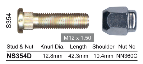 Stud & Nut NS354D - Nice Products | Universal Auto Spares
