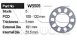 Wheel Spacers 10pcs (5 Pairs) WS505-10 - Nice Products | Universal Auto Spares