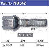 One Piece Stud NB342 - Nice Products | Universal Auto Spares