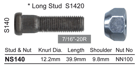 Stud & Nut NS140 - Nice Products | Universal Auto Spares