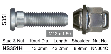 Stud & Nut NS351H - Nice Products | Universal Auto Spares