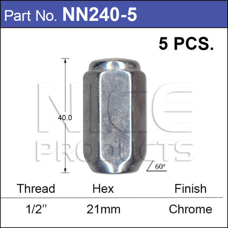Wheel Nut NN240-5 - Nice Products | Universal Auto Spares