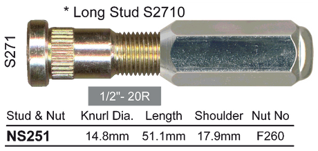 Stud & Nut NS251 - Nice Products | Universal Auto Spares
