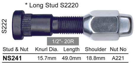 Stud & Nut NS241 - Nice Products | Universal Auto Spares