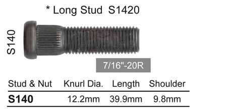 Wheel Stud S140 - Nice Products | Universal Auto Spares