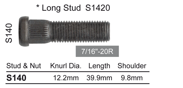 Wheel Stud S140 - Nice Products | Universal Auto Spares
