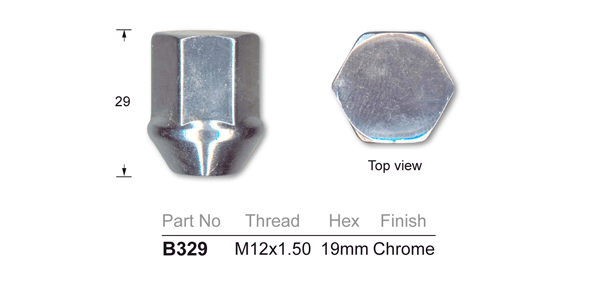 Chrome Nut B329 - Nice Products | Universal Auto Spares