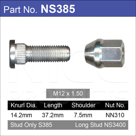 Stud & Nut NS385 - Nice Products | Universal Auto Spares