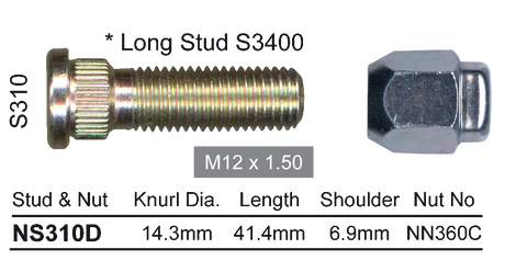 Stud & Nut NS310D - Nice Products | Universal Auto Spares
