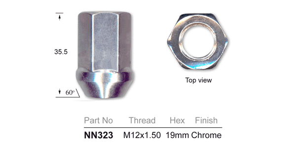 Wheel nut NN323 - Nice Products | Universal Auto Spares