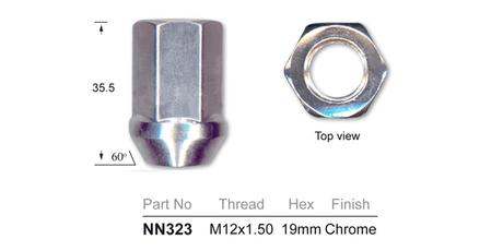 Wheel nut NN323 - Nice Products | Universal Auto Spares