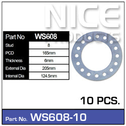 Wheel Spacers 10pcs WS608-10 - Nice Products | Universal Auto Spares