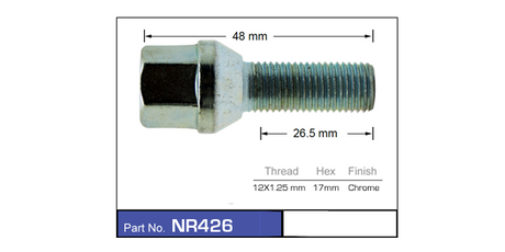 One Piece Stud 12 x 1.25mm NR426 - Nice Products | Universal Auto Spares