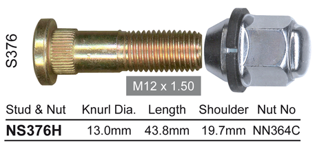 Stud & Nut NS376H - Nice Products | Universal Auto Spares