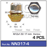 Wheel Nuts NN317-4 - Nice Products | Universal Auto Spares