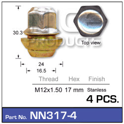 Wheel Nuts NN317-4 - Nice Products | Universal Auto Spares
