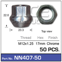 Wheel Nuts pk50 NN407-50 - Nice Products | Universal Auto Spares