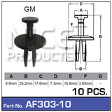 Fasteners Pkt 10 AF303-10 - Nice Products | Universal Auto Spares