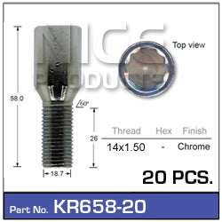 One Piece Stud 20 Piece Set KR658-20 - Nice Products | Universal Auto Spares