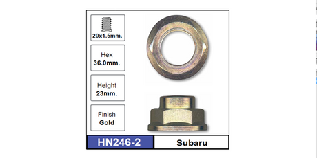 Hub Nuts Pair HN246-2 - Nice Products | Universal Auto Spares