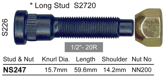 Stud & Nut NS247 - Nice Products | Universal Auto Spares