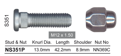 Stud & Nut NS351P - Nice Products | Universal Auto Spares