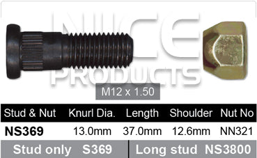 Stud & Nut NS369 - Nice Products | Universal Auto Spares
