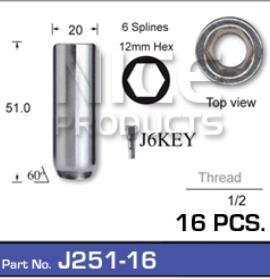 Chrome Nut Pack (16) J251-16 - Nice Products | Universal Auto Spares