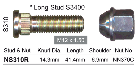 Stud & Nut NS310R - Nice Products | Universal Auto Spares