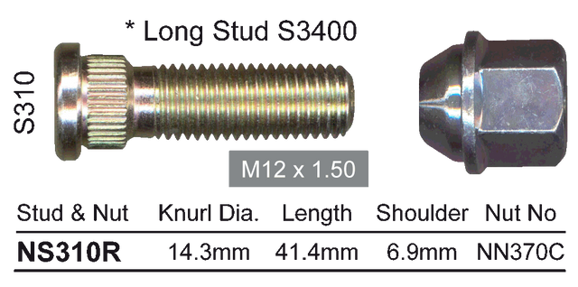 Stud & Nut NS310R - Nice Products | Universal Auto Spares