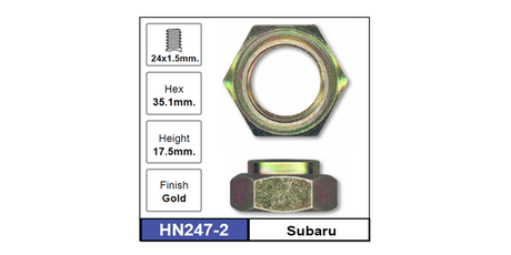 Hub Nuts Pair HN247-2 - Nice Products | Universal Auto Spares
