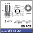 Chrome Nuts (set of 20 + Key) JF613-20 - Nice Products | Universal Auto Spares