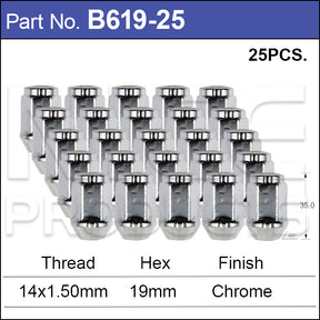 Chrome Nut pk25 B619-25 - Nice Products | Universal Auto Spares