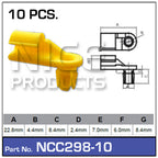 Door Clip Pkt 10 NCC298-10 - Nice Products | Universal Auto Spares