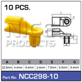 Door Clip Pkt 10 NCC298-10 - Nice Products | Universal Auto Spares