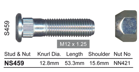 Stud & Nut NS459 - Nice Products | Universal Auto Spares