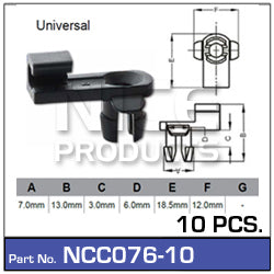 Door Clip Pkt 10 NCC076-10 - Nice Products | Universal Auto Spares